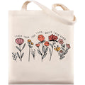 Pavolini Teacher Appreciation Gifts, Flower Printed Canvas Tote Bag, Teacher Gifts, Thank you Gift, Sturdy Cotton Shoulder Bag for Women End of Year Idea Gift