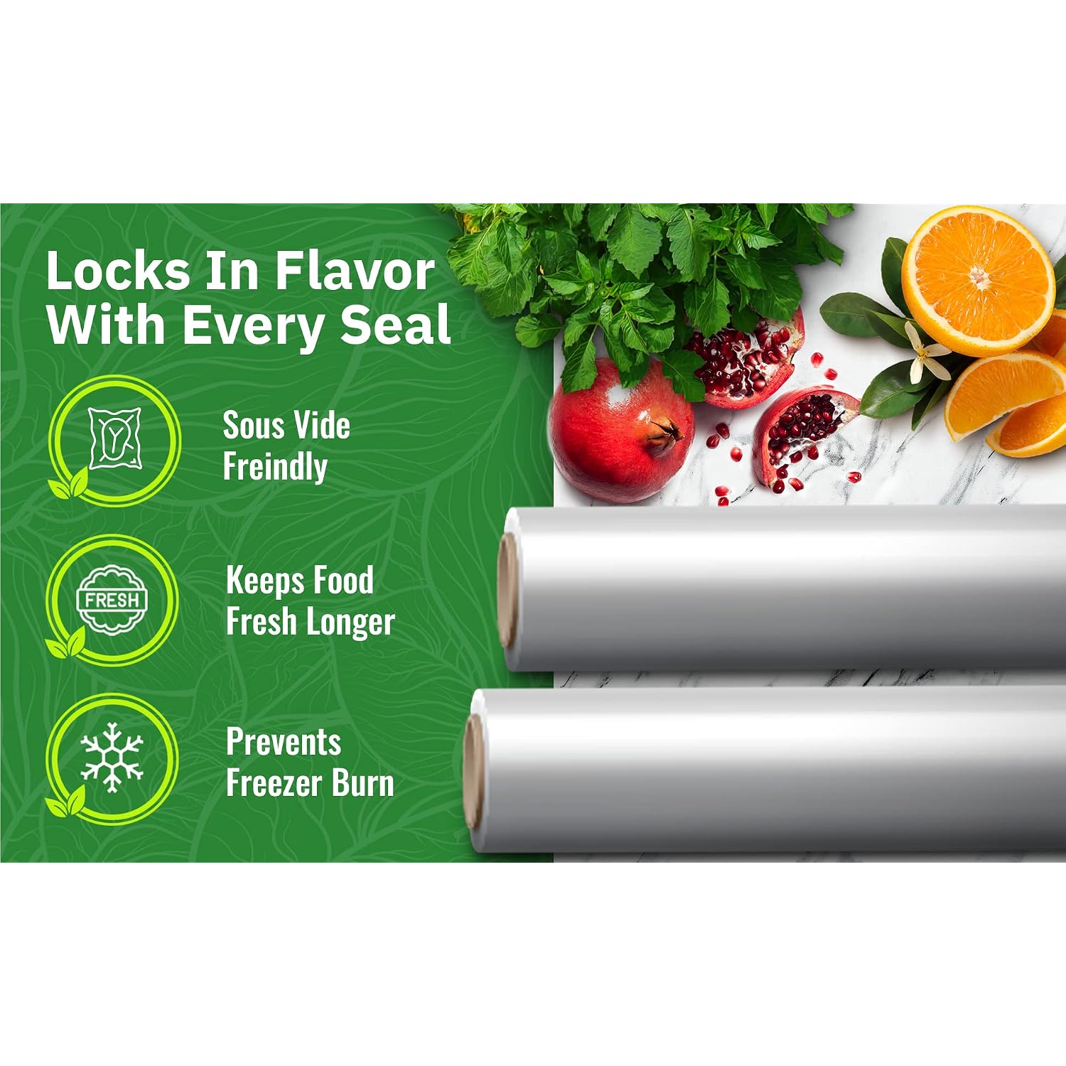 Everfresh 11" X 25' Vacuum Sealer Rolls, 4 Pack | 15% Thicker Embossing | Compatible With Foodsaver Machines, Bpa Free, Commercial Grade Food Sealer Bags