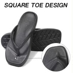 Flip Flops For Women With Arch Support - Square Toe Thong Sandals Comfortable Lightweight Summer Beach Walking Sandals