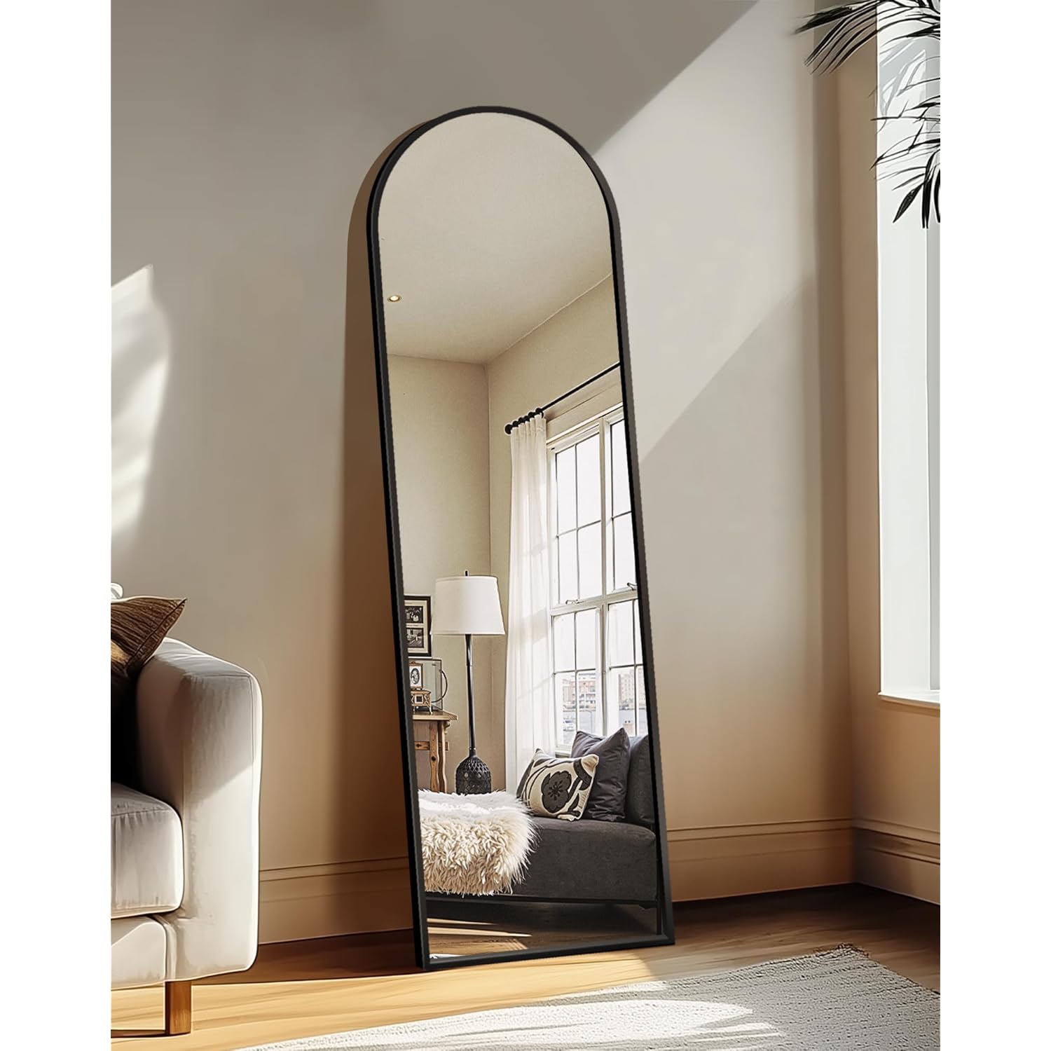 Delma Arched Mirror Full Length,Standing Mirror Full Body,Large Floor with Stand for Wall Entryway Door Bedroom Bathroom Living Room