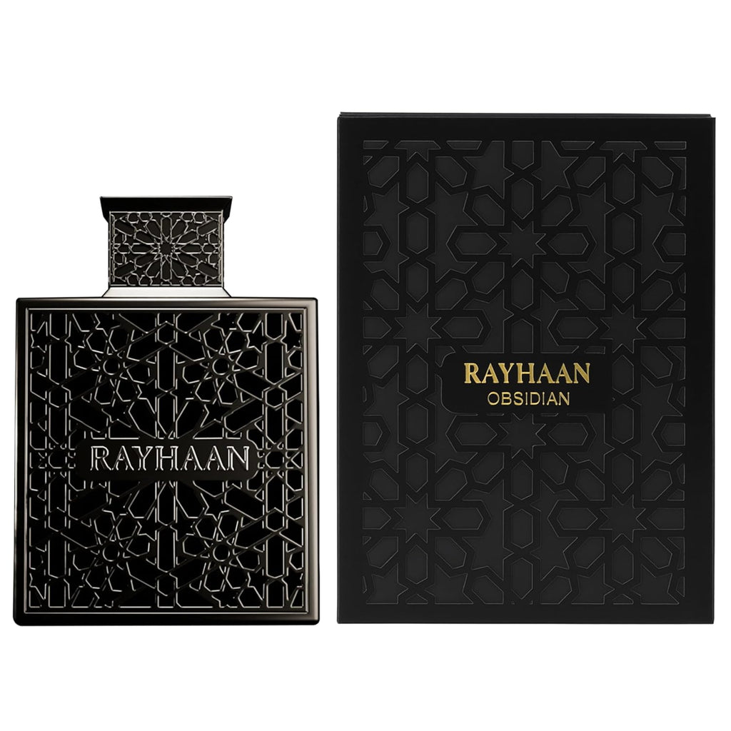 Rayhaan Obsidian - Woody, Spicy, Amber, Masculine - Eau de Parfum-Long-Lasting Fragrance for Men, 3.4 Ounce / 100 ml