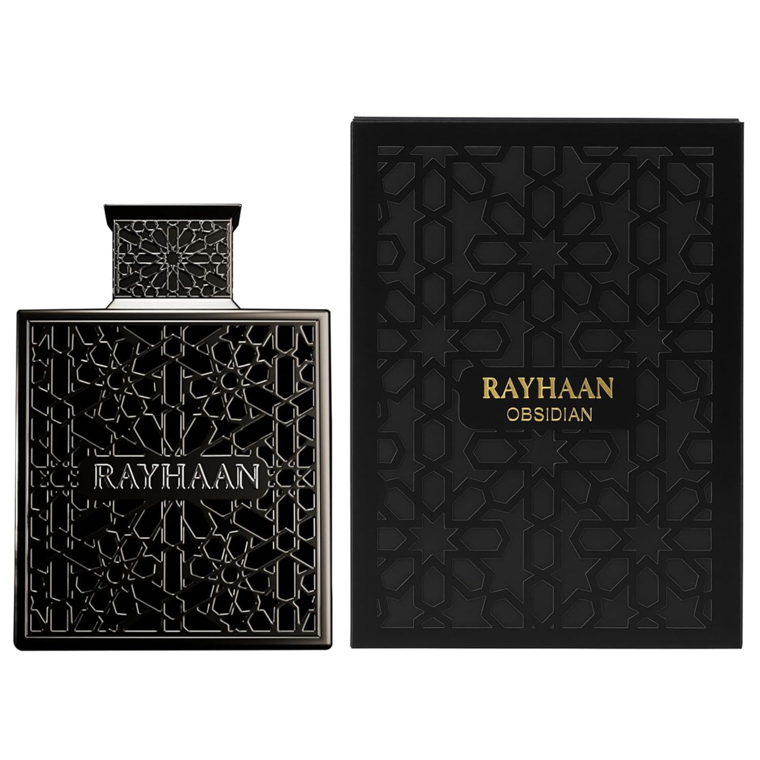 Rayhaan Obsidian - Woody, Spicy, Amber, Masculine - Eau de Parfum-Long-Lasting Fragrance for Men, 3.4 Ounce / 100 ml