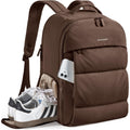Bagsmart 30L Travel Backpack For Women, Carry On Backpack For Airplanes, Gym Backpack With Shoe Compartment, Lightweight Travel Bag Fits 15.6 Inch, Water-Resistant, Chocolate