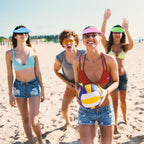 Sureio 22 Pcs Foam Sun Visors for Women Bulk Adjustable DIY Blank Sun Hat Tennis Elastic Visors for Party Beach Outdoors