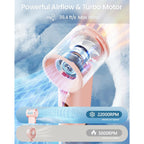 Sweetfull Handheld Misting Fan Portable - 5000Mah Rechargeable Battery, Powerful Turbo Personal Mister Fans, 5 Speed, Mini Water Spray Mist Hand Fan For Travel, Outdoors, Beach Vacation (Pink)