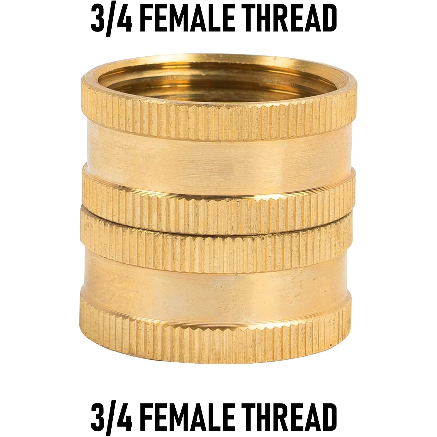 Hourleey Garden Hose Adapter, 3/4 Inch Solid Brass Hose Connectors, 2 Pack Hose Connector With 2 Extra Washers (Female To Female)