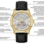 Bulova Men'S Classic Sutton 4-Hand Automatic Watch, 24-Hour Sub Dial, Open Aperture, Self-Winding, Exhibition Caseback, Double Curved Mineral Crystal, Luminous Hands, 42Mm