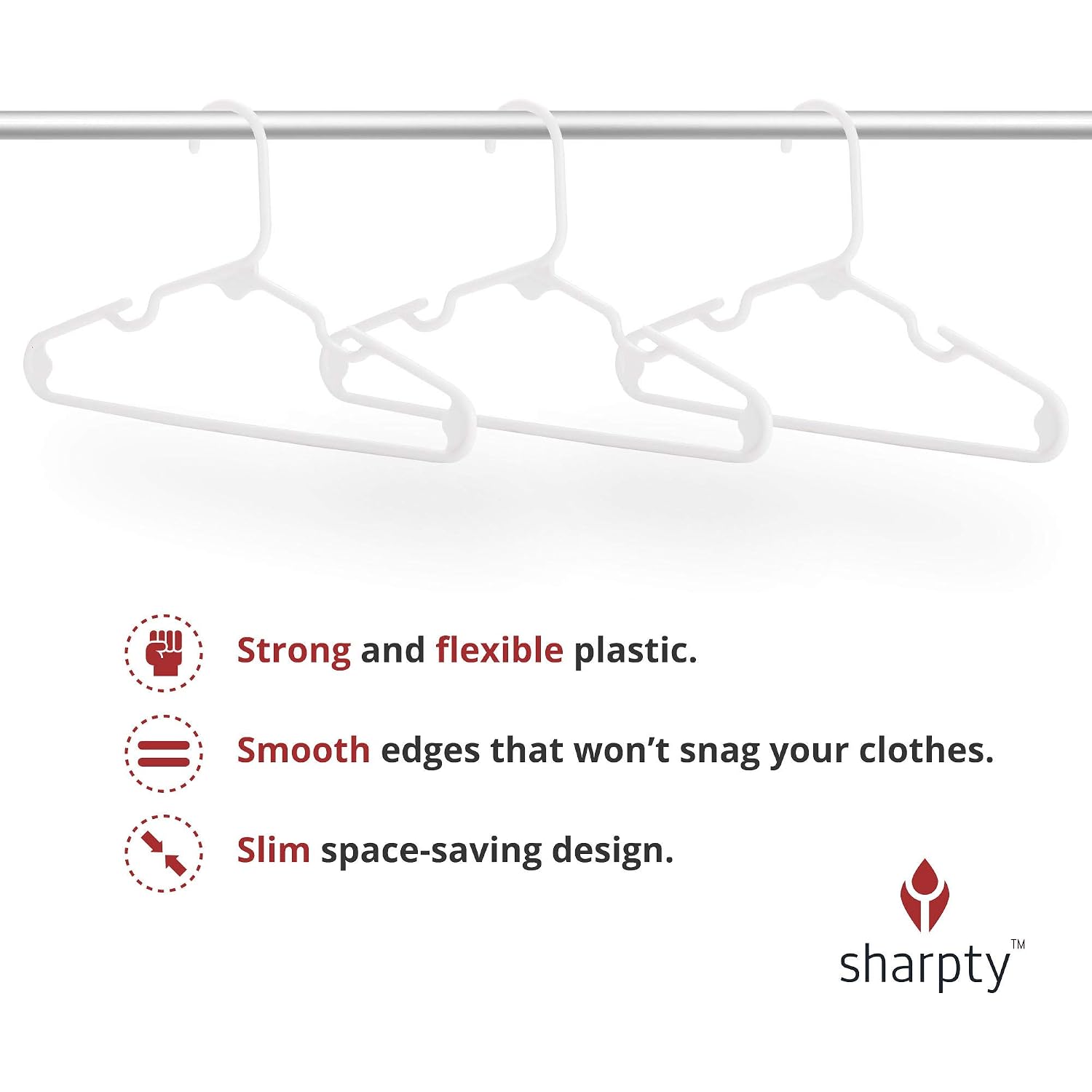 Kids Plastic Hangers, Children'S Hangers For Baby, Toddler, And Child Clothes - Everyday Standard Use - Ideal For Boys And Girls Closet, Clothing, Pants, Coats, And More - White, 20 Pack