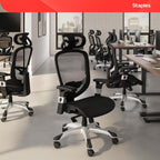 Staples Hyken Ergonomic Task Chair, Mesh, Ergonomic, Lumbar Support, Swivel, Black