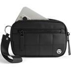 Womens Wallet Card Holder Purse With Zipper Quilted Phone Wallet Rfid Blocking Small Wristlet Wallets For Everyday, Travel (Black)
