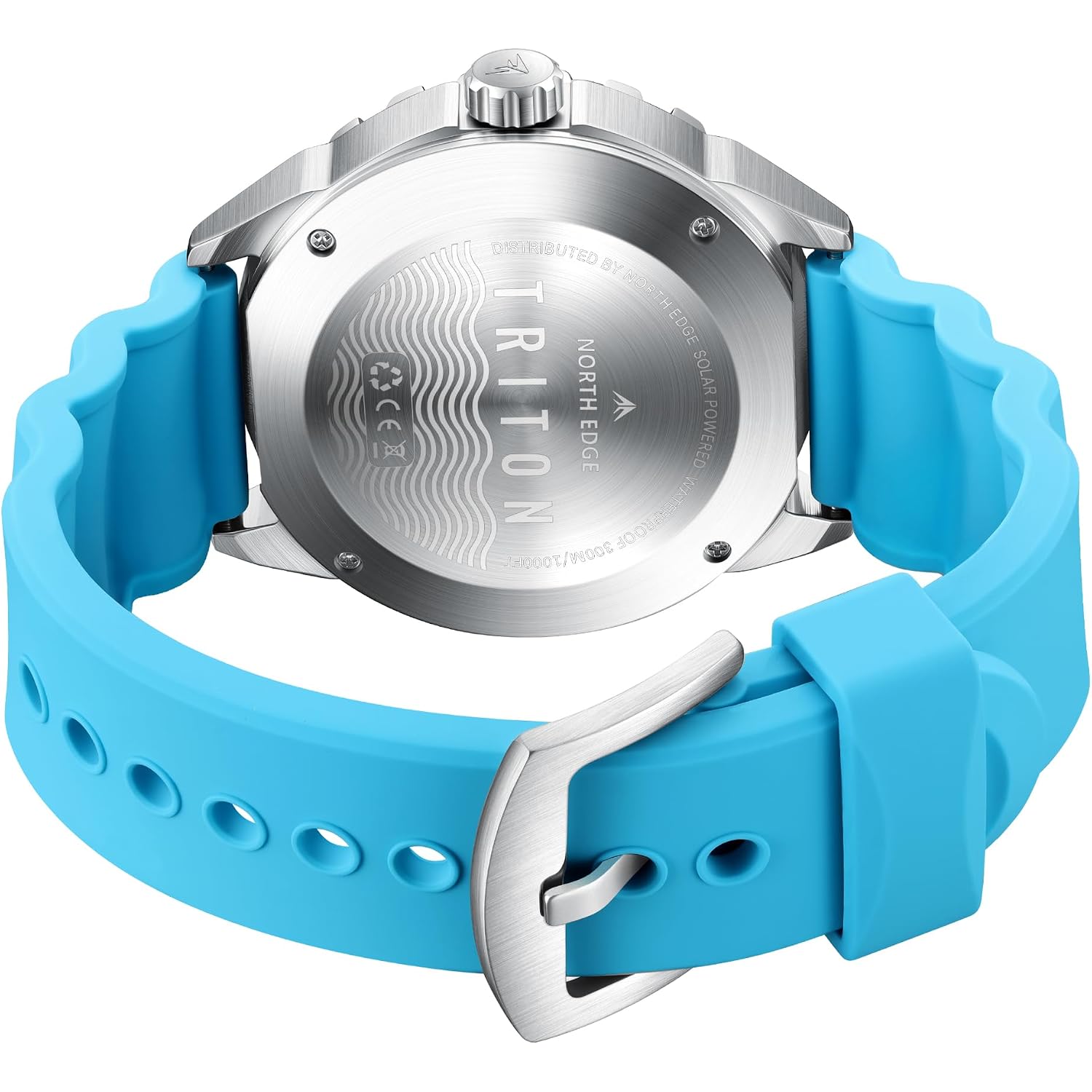North Edge Solar Powered Dive Watch Men’S Watch, 1000Ft/300M Water Resistance, Luminous Dial, Silicone Strap 45.8Mm