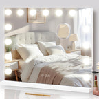 Vanity Mirror With Lights Lighted Makeup Mirror With 15 Dimmable Led Bulbs,3 Color Lighting Modes,Usb Charging Port Touch Control,Sturdy Metal Frame Design 24X18 Inch,White
