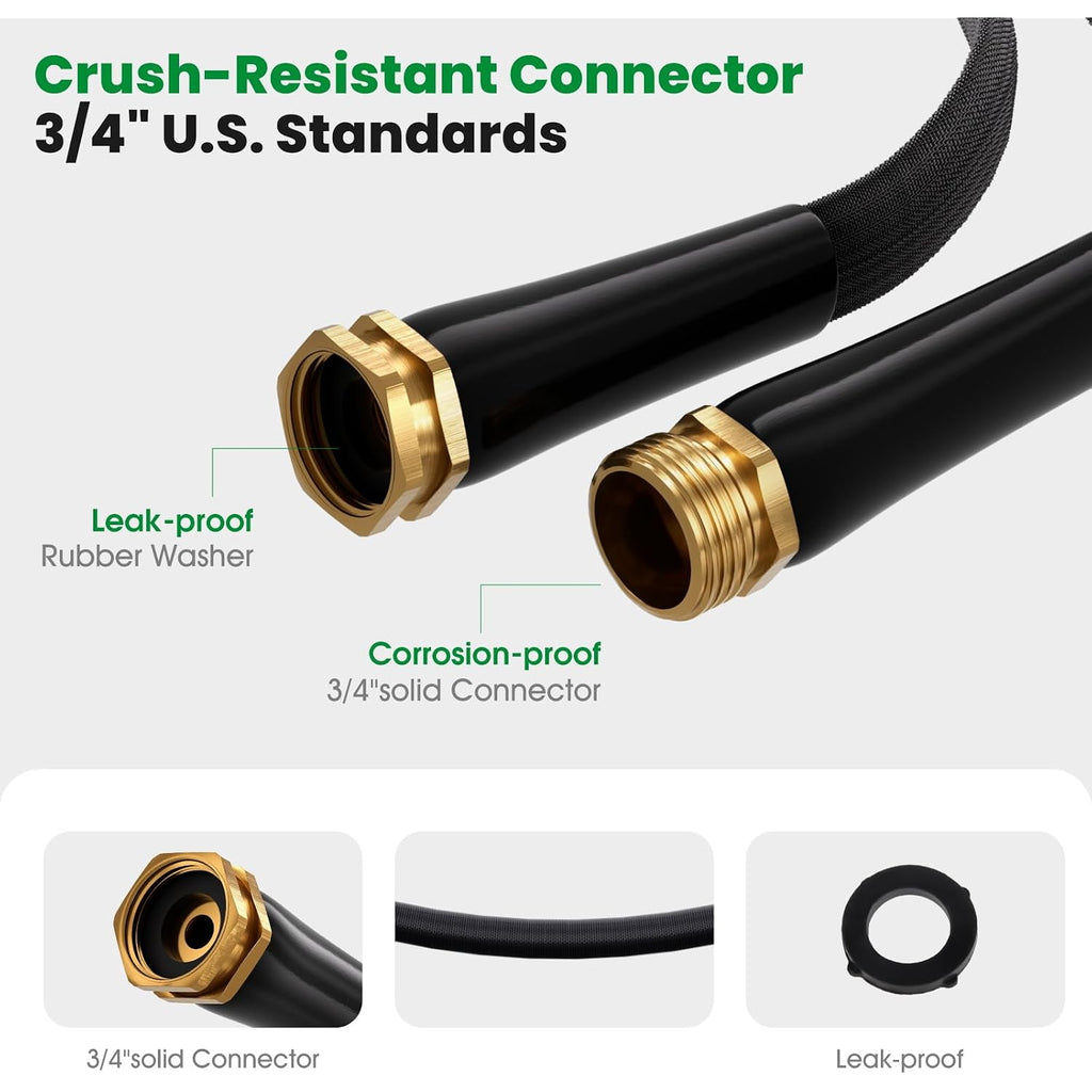 Garden Hose 50Ft, Non-Expanding Water Hose Ultra Lightweight, Kink-Free, Burst-Resistant, Lead-Free, Flexible & Durable High-Pressure Hose For Yard, Lawn, Outdoor, Car Washing
