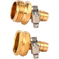 Brass Garden Hose Connector Repair Mender Kit, Fits 1/2" Water Hose Fitting | 1 Set, 1/2" Barb X 3/4" Ght, With Stainless Clamp