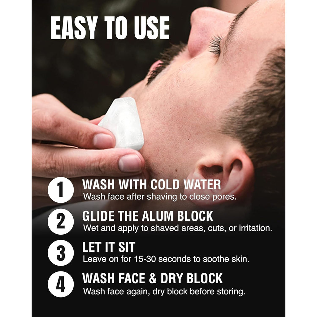 Gentleman Jon 3.7 Ounce Alum Block in Plastic Case - Upgrade Your Shave - Soothing Aftershave Solution for Shaving Razor Burn Relief - Travel Friendly Durable Plastic Case Included, Aftershave for Men