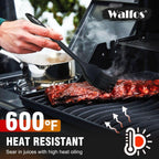 Walfos 600°F Heat Resistant Silicone Basting Brushes Bpa Free Pastry Brush, Spread Oil Butter Sauce For Bbq Grill Baking Kitchen Cooking, Dishwasher Safe (2 Size)