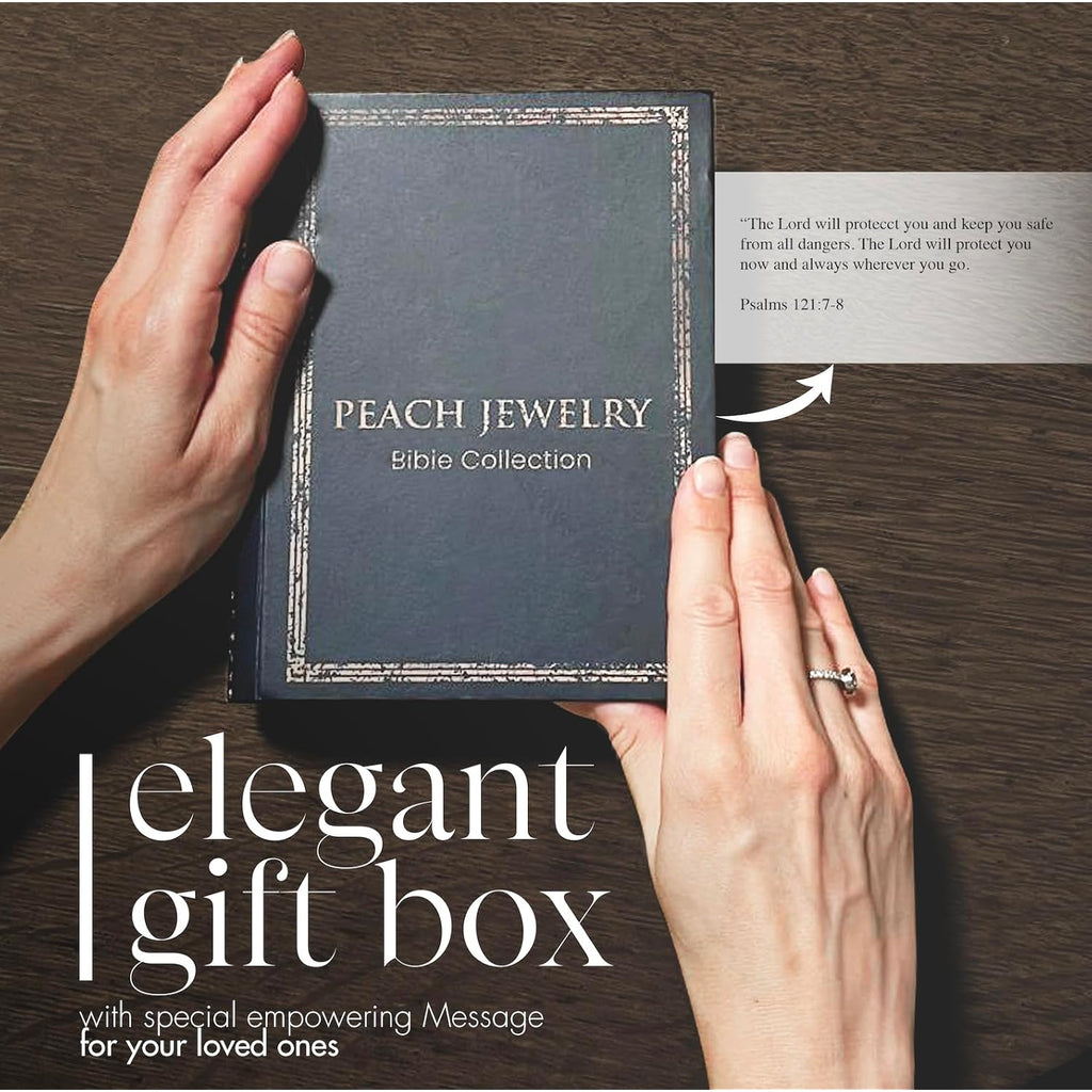 Sterling Silver Nano Bible Necklace for Women : World's Smallest New Testament Pendant For Her - Engraved with 27 Books Using Nano Technology. A Unique, Elegant and creative religious Valentines gift for wife or girlfriend