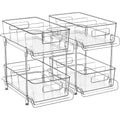 2-Tier Bathroom Organizer With Dividers, Clear Under Sink And Pull-Out Cabinet Organizer For Kitchen And Pantry Storage