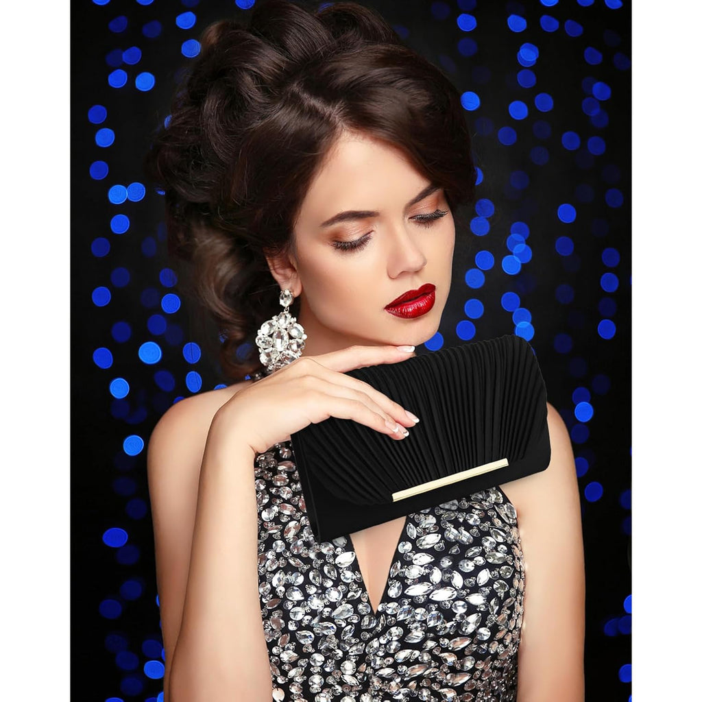 TINDTOP Clutch Purses for Women Evening Handbags for Formal Wedding Party Cocktail Prom Crossbody Shoulder Envelope Bag