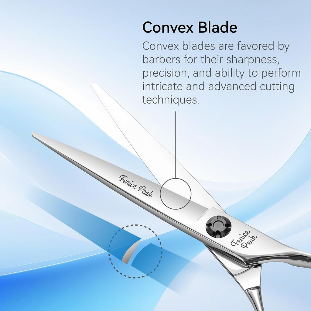 Cnc Professional Hair Cutting Scissors 6.0 Inch Sharp Convex Blade Barber Shears Made Of Vg10 Japanese Stainless Steel With Adjustment Screw For Salon Hairdressing And Home User