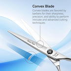 Cnc Professional Hair Cutting Scissors 6.0 Inch Sharp Convex Blade Barber Shears Made Of Vg10 Japanese Stainless Steel With Adjustment Screw For Salon Hairdressing And Home User