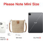 Rniega Small Straw Crossbody Bag For Women Woven Summer Shoulder Phone Purse Beach Handbag For Vacation