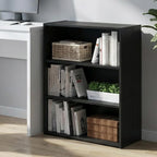 Furinno PASIR Book Shelf, 3-Tier Bookshelf, Storage Shelves Bookcase, 9.7 x 23.7 x 31.5, for Living Room, Bedroom, Home Office, Americano