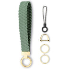 WEESMILE Keychain Wristlet, Stretchy Key Chain for Car Keys with 2 Keyrings and D ring, Cute Wrist Lanyard for Women Men