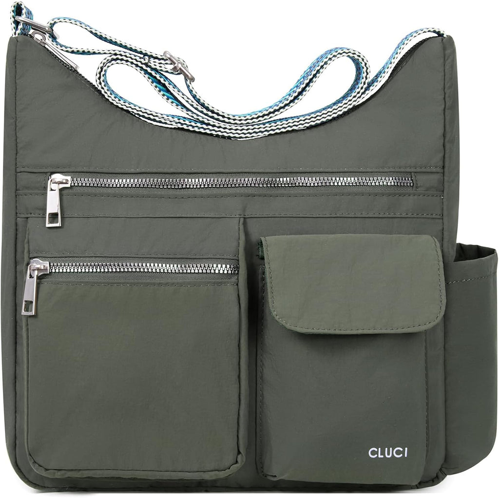 Cluci Purses For Women, Anti Theft Crossbody Bags For Woman Travel, Water-Resistant Nylon Shoulder Handbags-Multiple Pockets