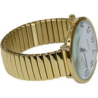 Ladies Large Number Face Stretch Band Watch Gold 1262G