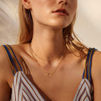 LANE WOODS Paperclip Necklace Pendant: 14K Gold Plated Dainty Link Chain Jewelry for Women