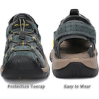 Flarut Men'S Sport Sandals Outdoor Hiking Sandals Closed Toe Leather Athletic Lightweight Trail Walking Casual Sandals Water Shoes