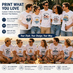 Sublimation Blank T-Shirts, Polyester, Crew Neck, White, Unisex
