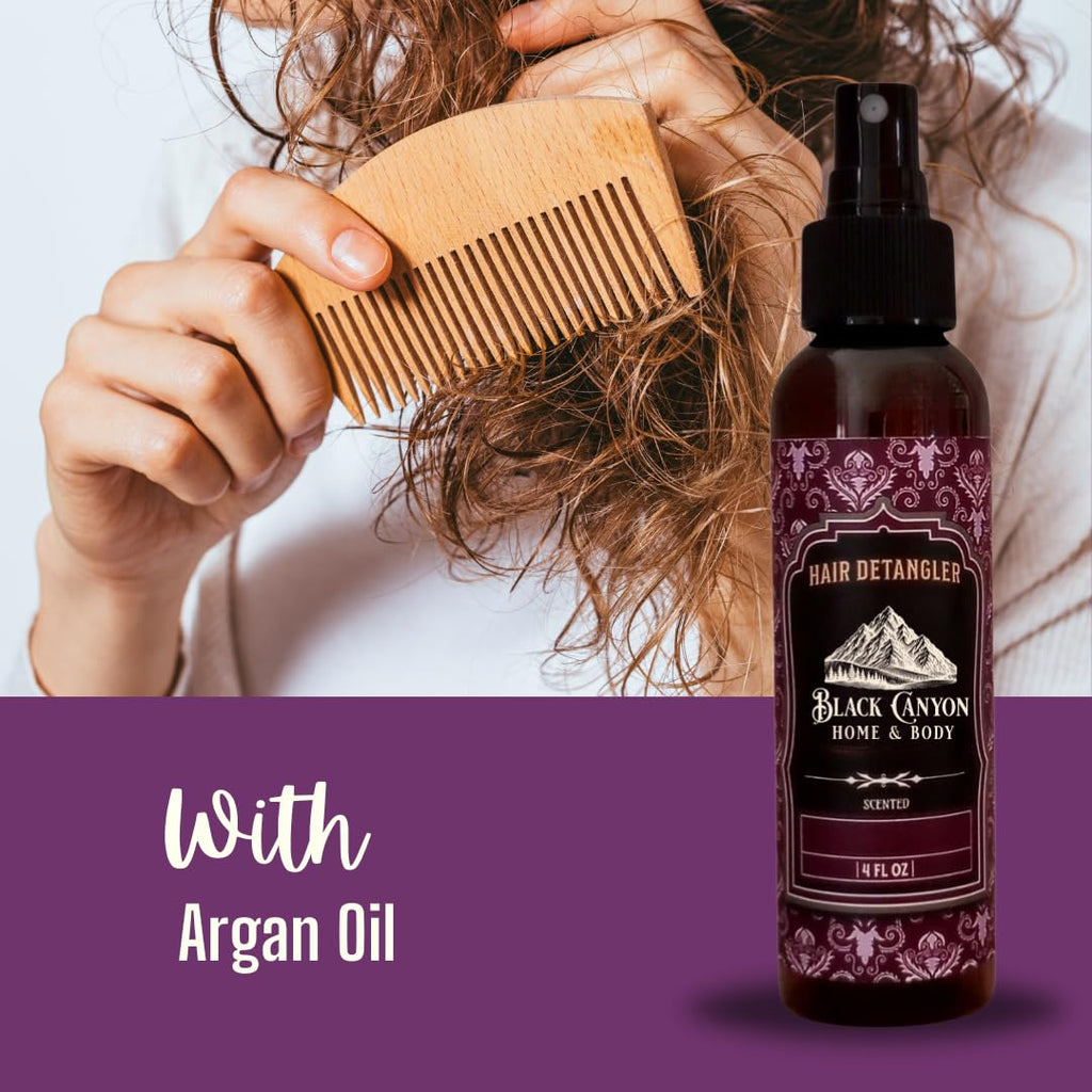 Black Canyon Pomegranate & Patchouli Scented Hair Detangler with Argan Oil, 4 Oz