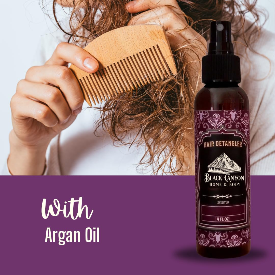 Black Canyon Pomegranate & Patchouli Scented Hair Detangler with Argan Oil, 4 Oz