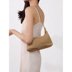 GOLDTIMO Women's Straw Woven Beach Bag Summer Vacation Shoulder Purse