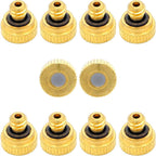 10Pcs Brass Misting Nozzle - 0.004" Orifice (0.1Mm) Dia 10/24 Unc Replacement Heads For Outdoor Cooling System (0.1Mm)