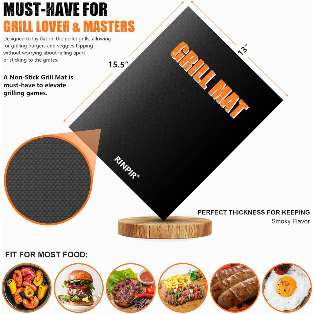 31Pcs Bbq Grill Accessories Gifts For Men Dad, Heavy Duty Grilling Tools Gift Set For Father‘S Day, Stainless Steel Bbq Utensils Kit With Mats, Grill Brush In Carrying Bag Brown