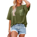 Dokotoo Womens Tops Cute Lace Summer Short Sleeve 2026 Oversized Casual T Shirts Lace Pockets