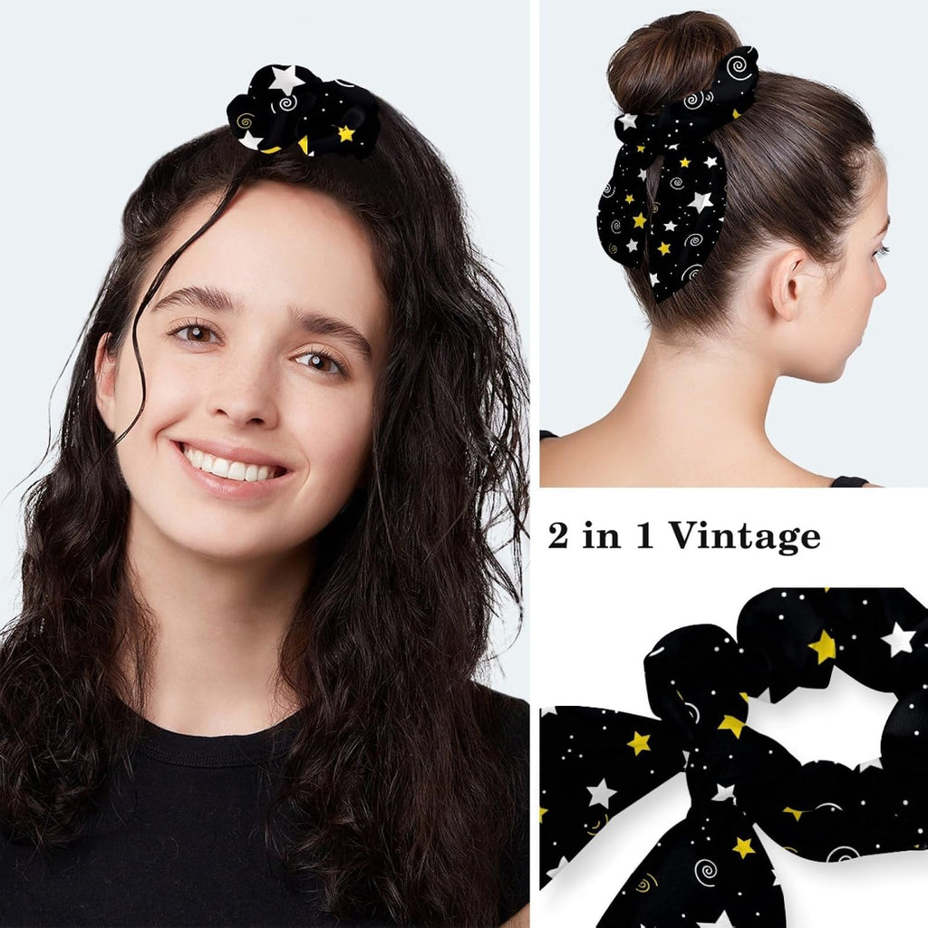 Women'S Working Caps Bouffant Surgical Cap With Bow Scrunchies Little Daisy Art Paint Ponytail Holder Tie Back Scrub Hat