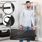 Table Leaf Storage Bag Padded 2 Pack, Waterproof Heavy Duty Dining Table Leaf Bag With Adjustable Closure, 51X 28In Extra Thick Flannel Backing Table Leaf Cover, Fit 48X24In Leaves, Black