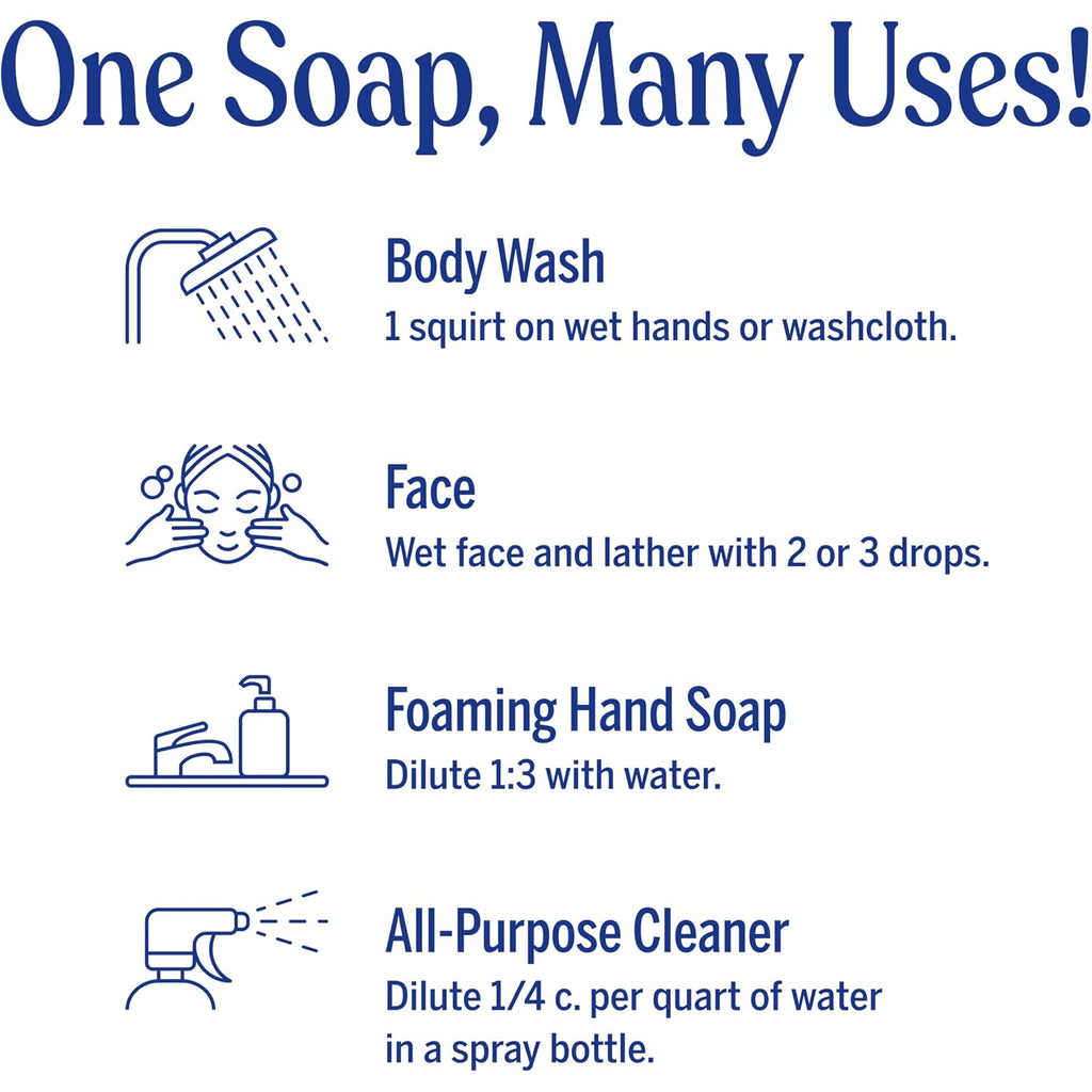 Dr. Bronner'S Pure-Castile Liquid Soap, Made With Organic Oils, 18-In-1 Uses: Face, Body, Hair, Laundry, Pets And Dishes, Concentrated, Vegan, Non-Gmo, Lavender, 32 Oz