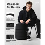 Hotor Travel Backpack Flight Approved Bag Men Women, Medium Black | Tsa Carry On Luggage, 15.6Inch Laptop, Casual Daypack Travel Essentials Nurse Bag For Work, Business, Weekender, College