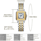 Bofan Small Gold Watches For Women Easy Reader Ladies Quartz Wrist Watch With Stainless Steel Band,Roman Dial,Water Resistant,Bracelet Adjuster Included