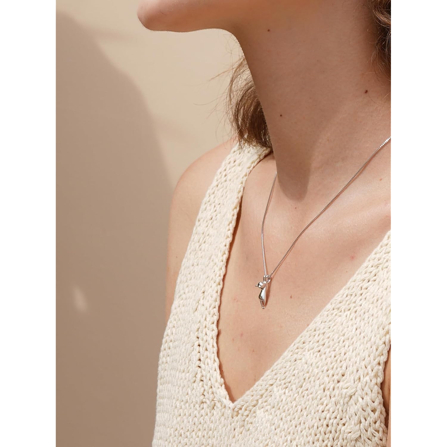 S.Leaf 925 Sterling Silver Cat Necklace Jewelry for Women Trendy Dainty Charm Pendant Necklaces Best Friend Birthday Gifts for Her Sister Mom Wife Womens