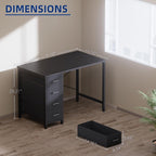 Pamray 32 Inch Computer Desk With 4 Drawers Small Office Desk For Home Bedroom Study Writing Simple Modern Computer Table Black