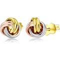 14k Solid Gold Knot Stud Earrings for Women - 14 Carat Small Ball Knots Studs - Nickel Free Earring - Pushback - Hypoallergenic - Elegant Jewelry Gifts for Her, Bridal, Anniversary, Your Wife