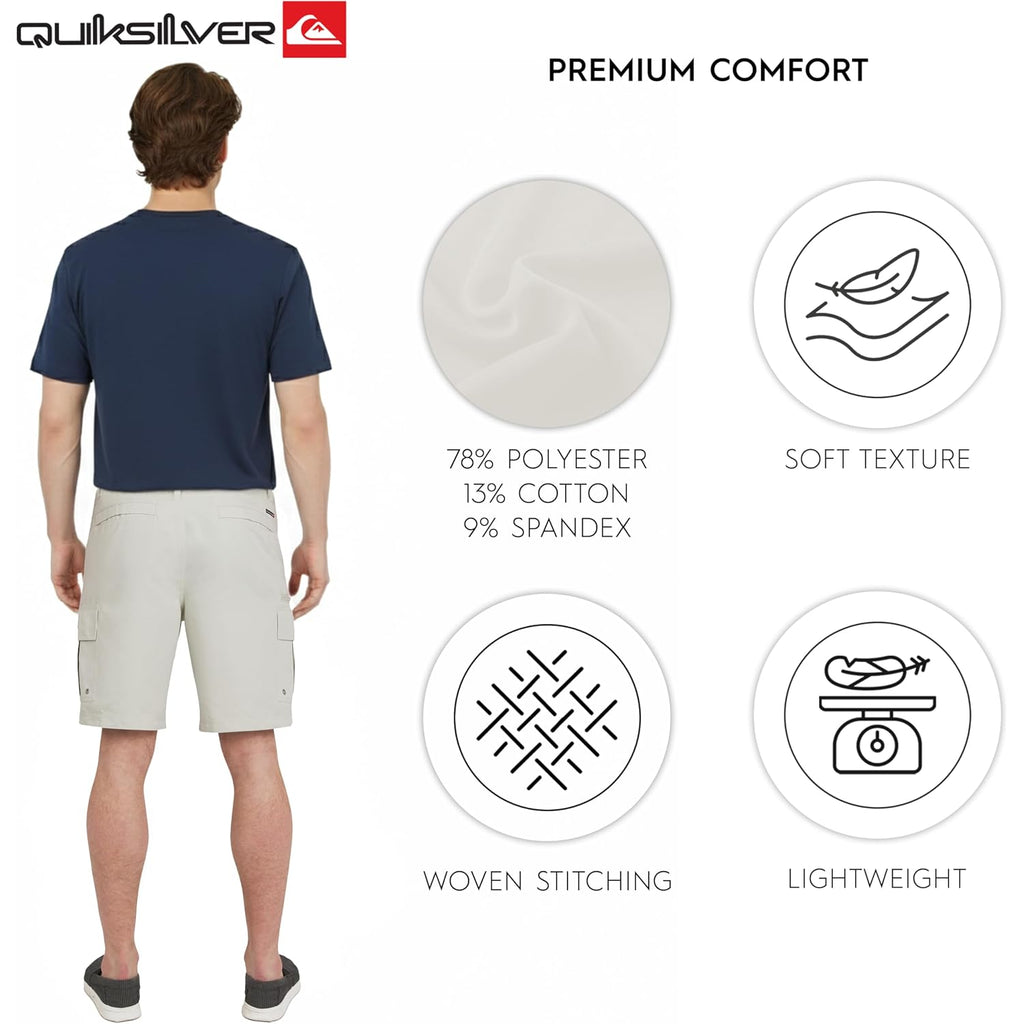 Quiksilver Men'S Regular Fit Fixed Waist Water Friendly Active Hybrid Cargo Shorts (32-42