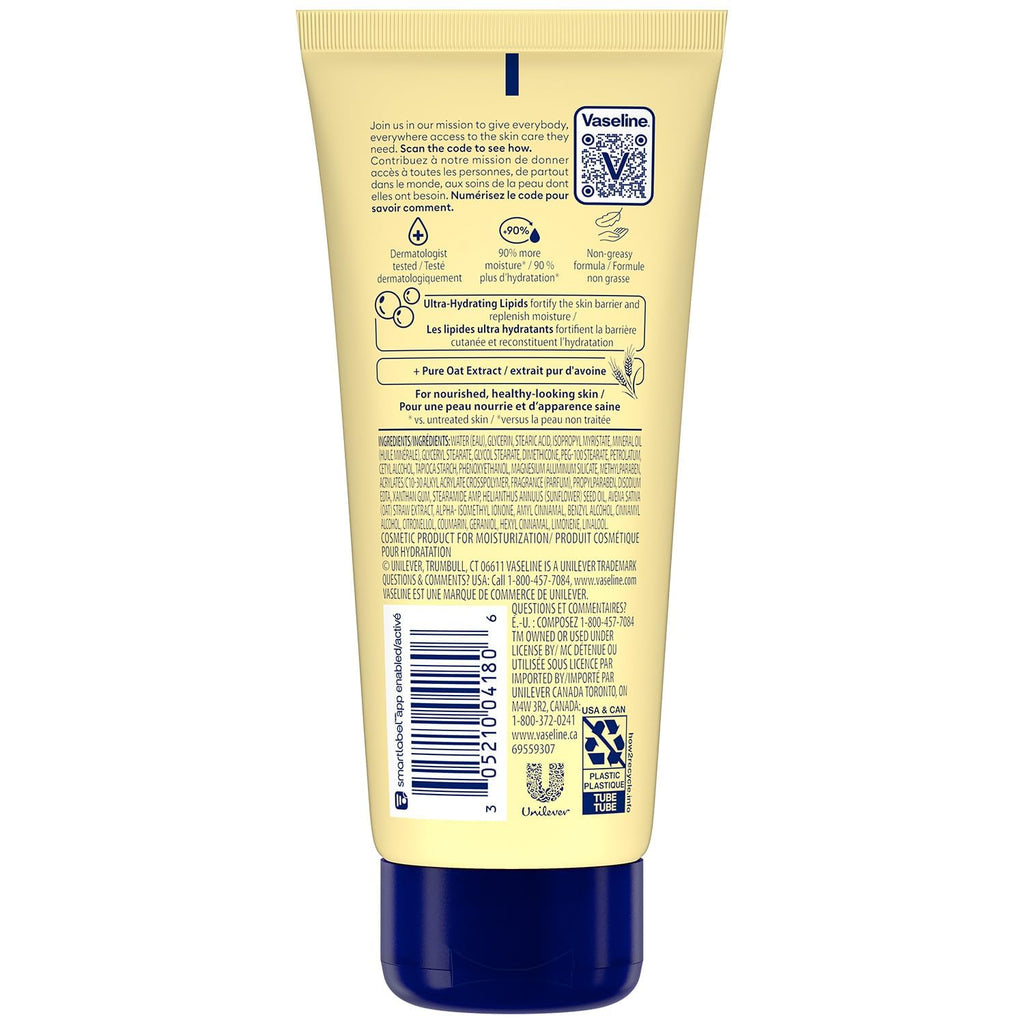 Vaseline Lotion, Intensive Care Nourishing Moisture 2-Pack – Moisturizer with Oat Extract + Ultra-Hydrating Lipids for Healing Extremely Dry Skin, 3.4 Oz Ea