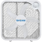 Hurricane Classic Floor Box Fan With 3 Speed Settings, White - 20In | Corded Portable Electric Air Cooling Unit W/ Powerful 2400 Cfm Airflow For Home, Garage, Office, Bedroom & Basement